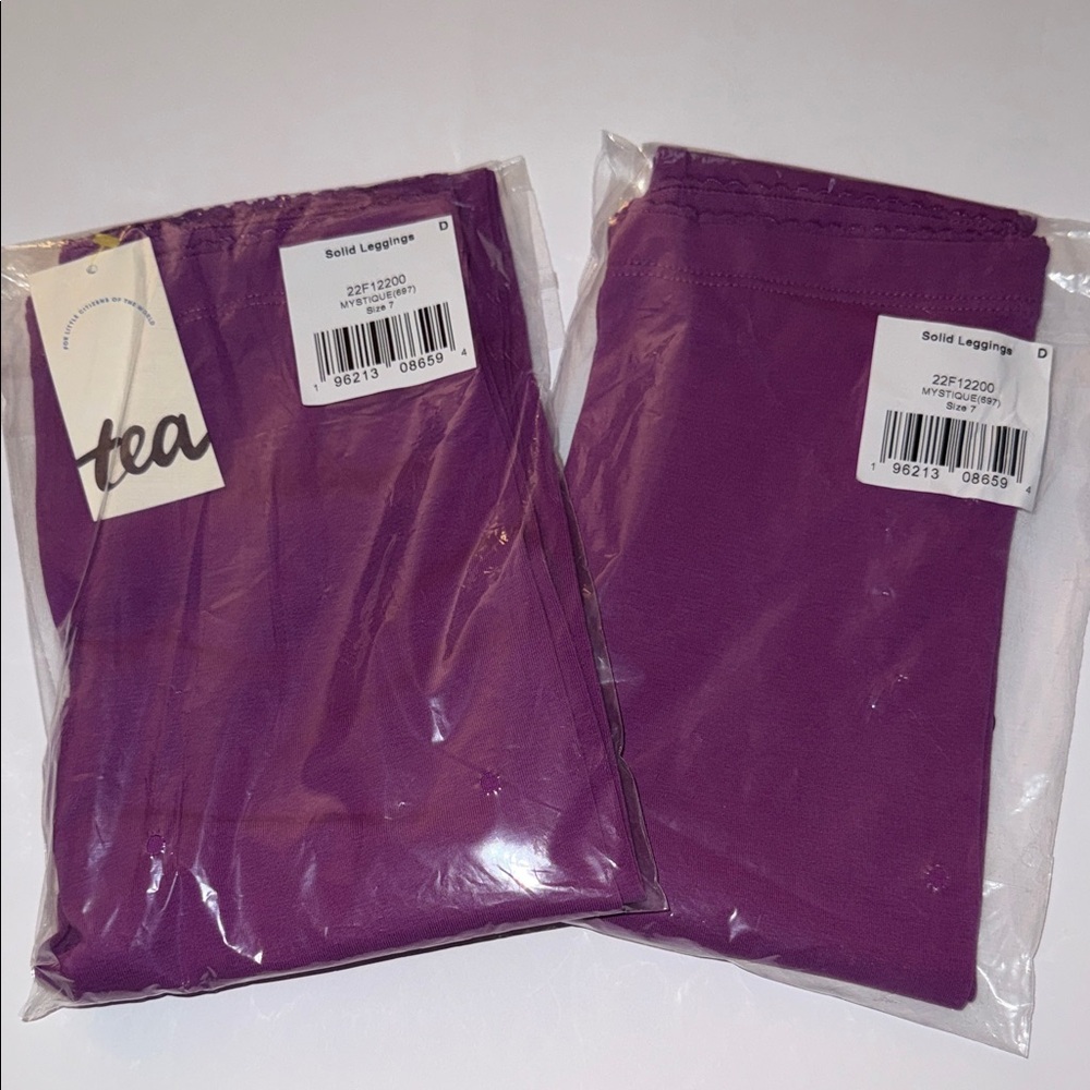NWT Tea Collection Mystique Purple Tights Set of 2 Girls Size 7